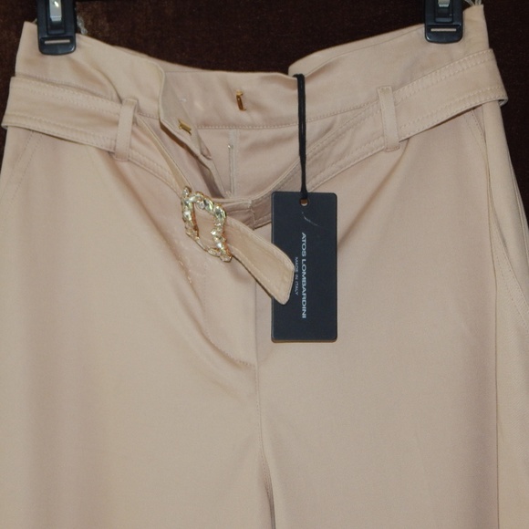 ATOS LOMBARDINI ITALY RHINESTONE BUCKLE WIDE LEG - Picture 6 of 7